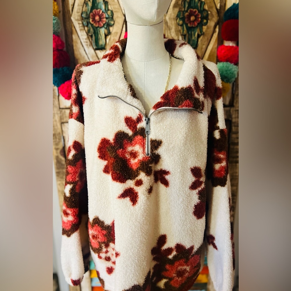 PHILOSOPHY Womens Jacket Pullover Coat with Flowers Plus Size 2X